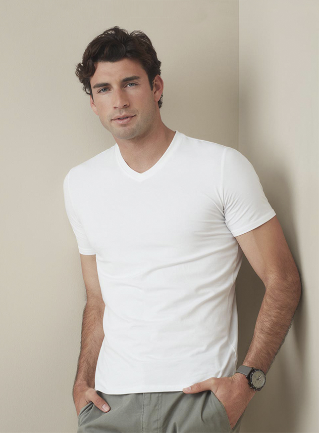 T-shirt heren STE 9610 V-neck Lycra